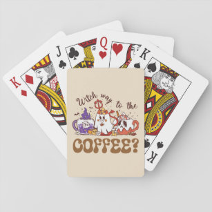 Witch Way To The Coffee Playing Cards