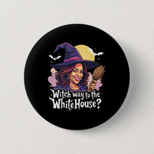 Witch Way To The White House Cat Lady Kamala Happy 2 Inch Round Button