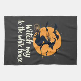 Witch Way to the White House Election Kamala Kitchen Towel