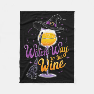 Witch Way to The Wine Funny Halloween Costume Fleece Blanket
