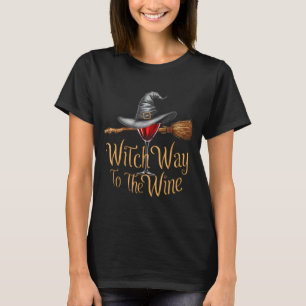 Witch Way To The Wine Funny Halloween Wine Lover  T-Shirt