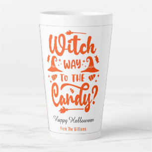 Witch Why To The Candy Editable Color Halloween  Latte Mug