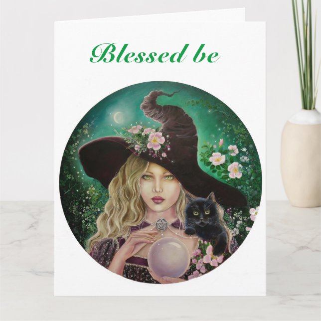 Witch wiccan blessed be greeting card (Front)