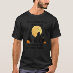 Witch Wine And Cane Corso Dog Mom Halloween Costu T-Shirt