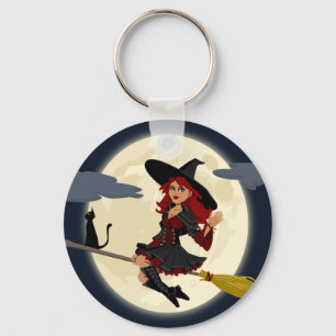 witch witchcraft broomstick broom keychain