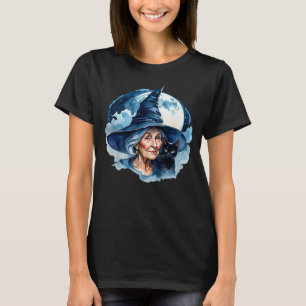 Witch with a Cat - Wicca Halloween 1 T-Shirt