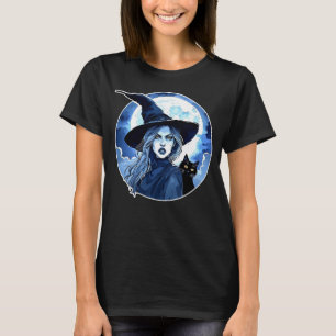 Witch with a Cat - Wicca Halloween 2 T-Shirt