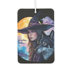 Witch with a Wolf - Halloween Fan Fun 1 Air Freshener