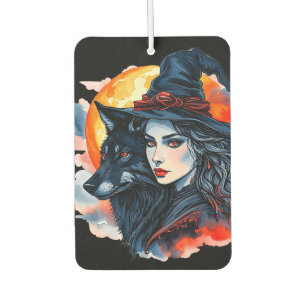 Witch with a Wolf - Halloween Fan Fun 2 Air Freshener