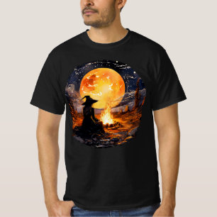 Witch with Candles and Fire - Wicca Halloween 1 T-Shirt