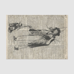 Witch With Cat Haloowen Party Gift Decoration Tissue Paper