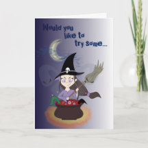 Witch with Heart and Kisses on Valentine's Day