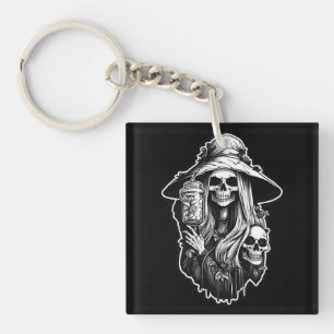 Witch with lantern Halloween Keychain
