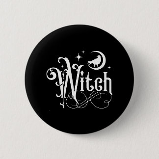 Witch With Moon And Raven 2 Inch Round Button