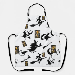 Witch wizard blackcat moon bloomstick apron