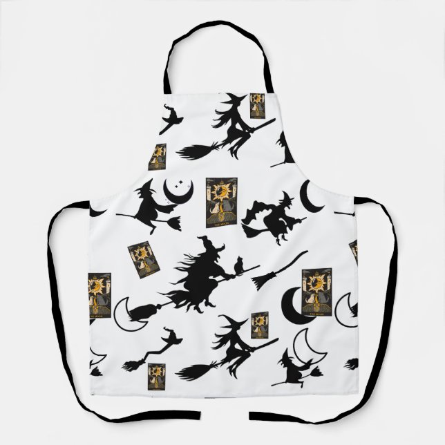 Witch wizard blackcat moon bloomstick apron (Front)