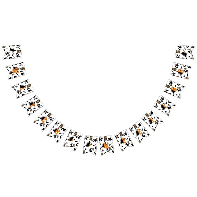 Witch wizard blackcat moon bloomstick bunting flags (All)