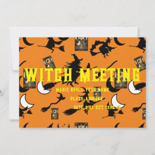 Witch wizard blackcat moon bloomstick invitation