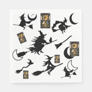 Witch wizard blackcat moon bloomstick napkin