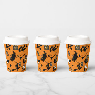 Witch wizard blackcat moon bloomstick paper cups