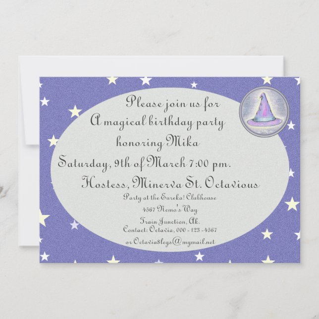 Witch Wizard Pagan Hat Magic Invitation (Front)