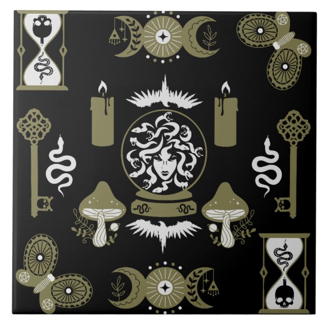 Witchcore Aesthetic Decor Tile (Front)