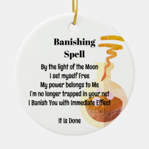 Witchcraft Banishing Spell Magic Potion White Ceramic Ornament