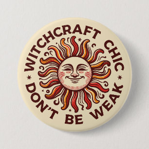 Witchcraft Chick - A Vintage Sun Design for Witch 3 Inch Round Button
