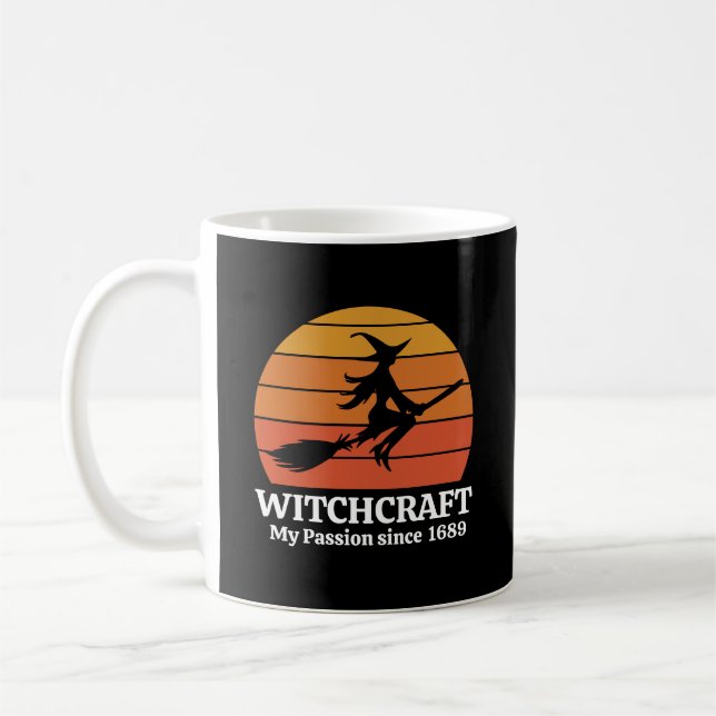 Witchcraft Hobby Retro Sunset Personalize Coffee Mug (Left)