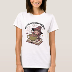 Witchcraft Level: Steeping — Cozy Tea Witch T-Shirt