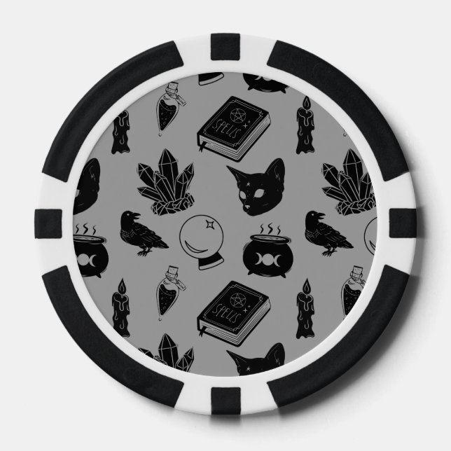 Witchcraft Pattern I Poker Chips (Front)