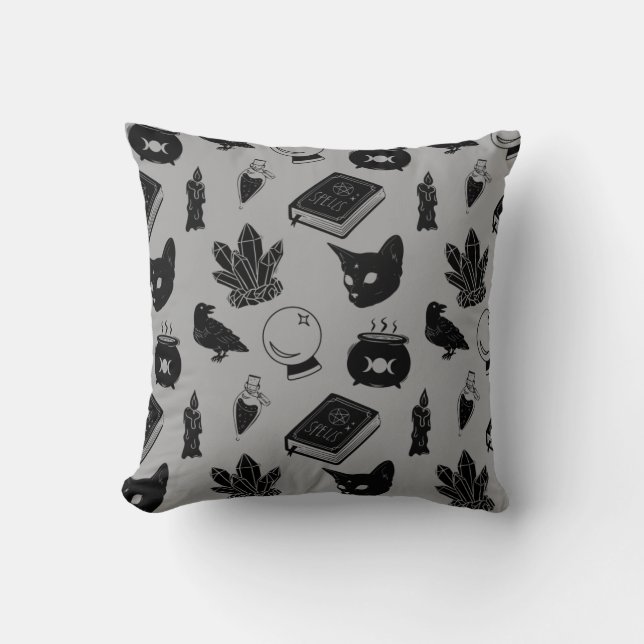 Witchcraft Pattern I Throw Pillow (Front)