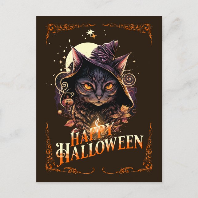 Witchen Chat Wives pour Halloween carte postale (Devant)