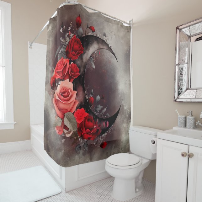 Witchery | Crescent Moon with Gothic Red Roses (In Situ)
