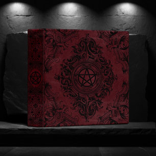 Witchery Flourish Dark Red Fantasy Pentacle Binder
