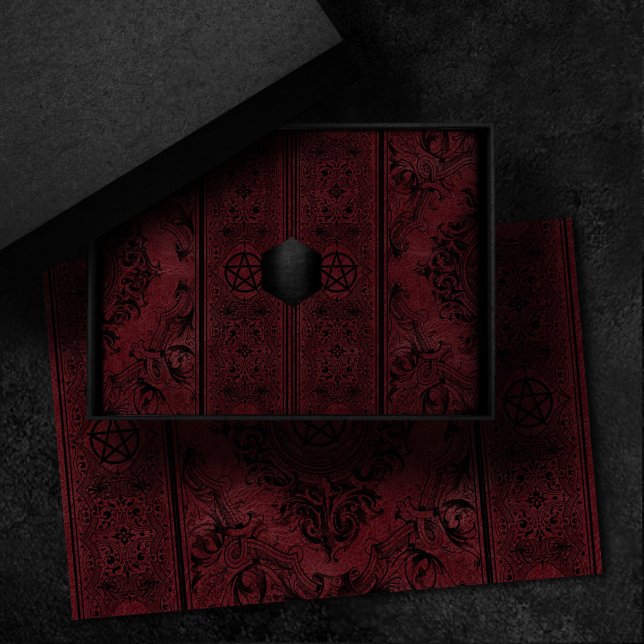 Witchery Flourish | Dark Red Fantasy Pentacle Tissue Paper (Creator Uploaded)