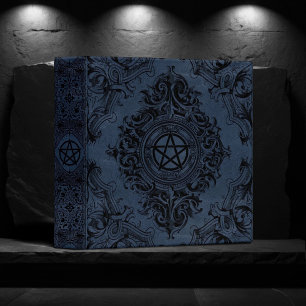 Witchery Flourish   Dusty Blue Fantasy Pentacle Binder