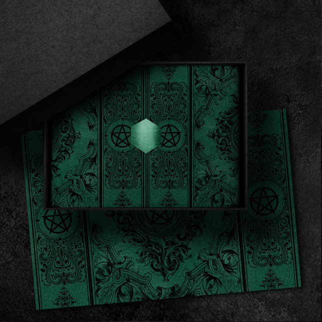 Witchery Flourish | Emerald Green Fantasy Pentacle Tissue Paper (Creator Uploaded)