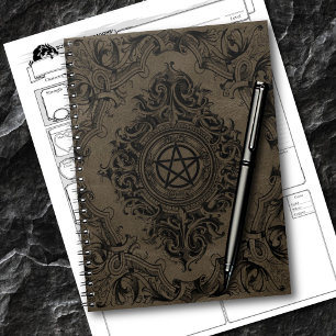 Witchery Flourish Faux Suede Fantasy Pentacle Notebook
