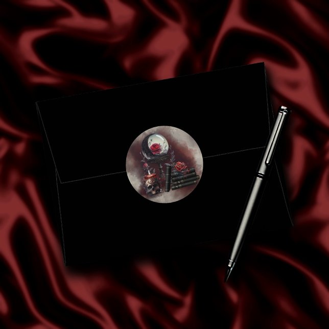 Witchery | Magic Items Spellbooks and Crystal Ball Classic Round Sticker (Creator Uploaded)