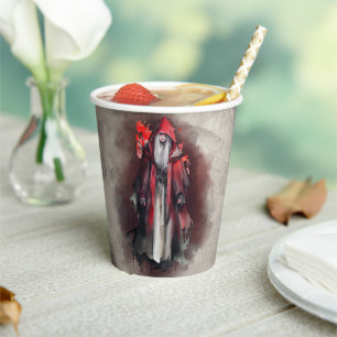 Witchery   Red Witch with Dark Evil Gothic Shadows Paper Cups