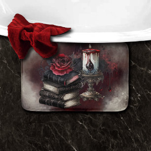 Witchery   Spellbook Tomes and Skull Candle Bath Mat
