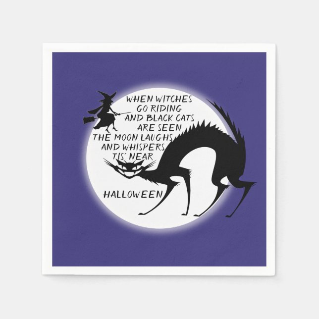 Witches and Black Cat Quote Napkin (Front)