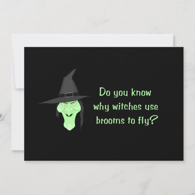 Witches and Brooms Invitation (Front)