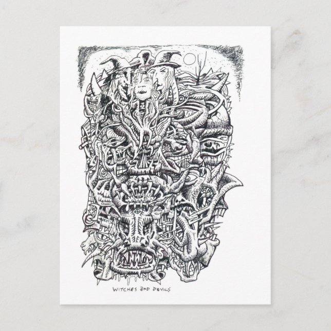 Witches and Devils, by Brian Benson Postcard (Front)