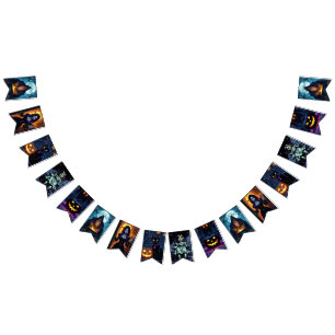 Witches and Warlocks Halloween Party Bunting Flags