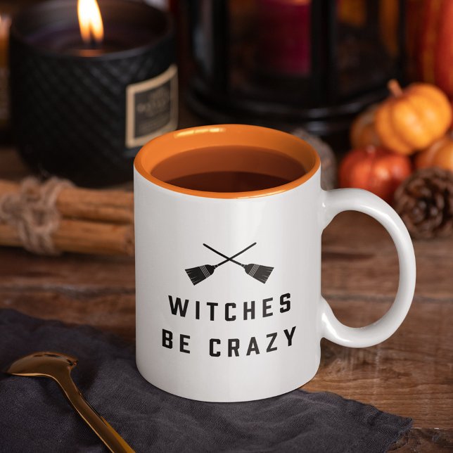 Witches Be Crazy Halloween Two-Tone Coffee Mug (Creator Uploaded)