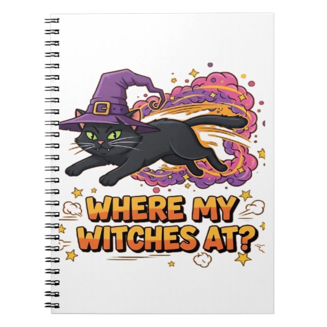 witches black cat Classic T-Shirt Notebook (Front)