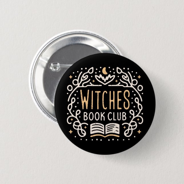 Witches book club fantasy reading group 2 inch round button (Front & Back)