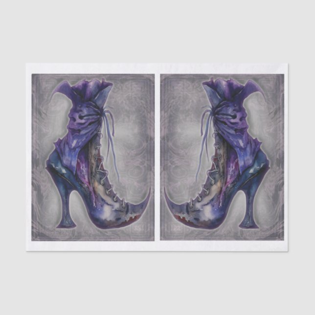 Witches Boot Decoupage Tissue Paper Left and Right (Front)